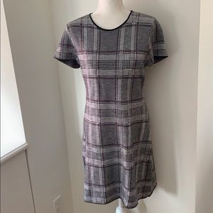 NWT Theory plaid short sleeved wool sweater dress